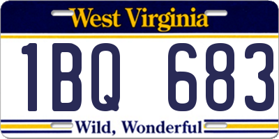 WV license plate 1BQ683