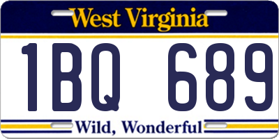 WV license plate 1BQ689