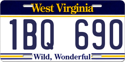 WV license plate 1BQ690