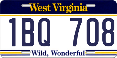 WV license plate 1BQ708