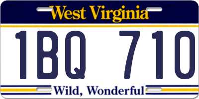 WV license plate 1BQ710