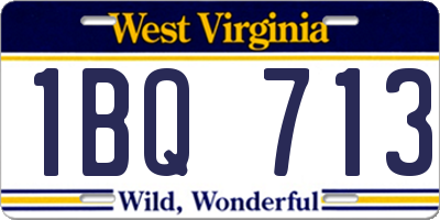 WV license plate 1BQ713