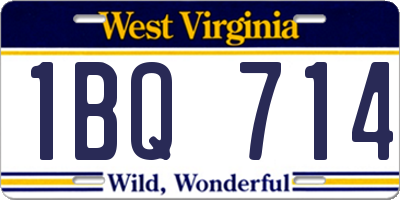 WV license plate 1BQ714