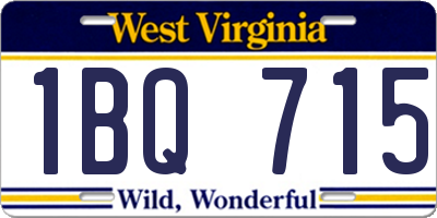 WV license plate 1BQ715