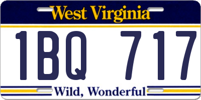 WV license plate 1BQ717