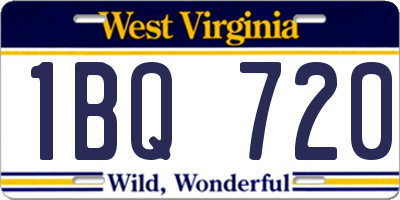 WV license plate 1BQ720