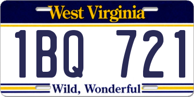 WV license plate 1BQ721
