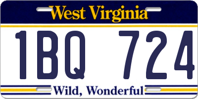 WV license plate 1BQ724