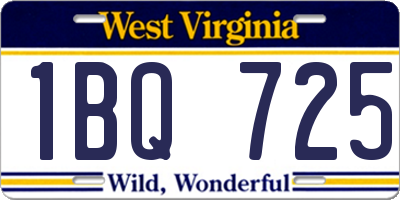WV license plate 1BQ725