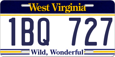 WV license plate 1BQ727