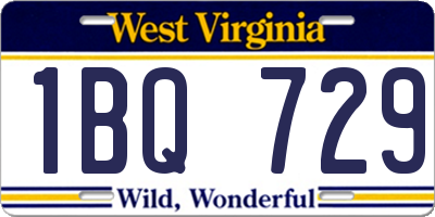 WV license plate 1BQ729