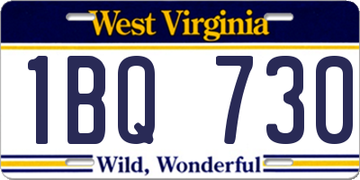 WV license plate 1BQ730