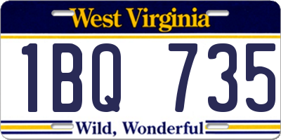 WV license plate 1BQ735