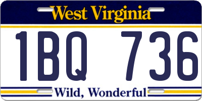WV license plate 1BQ736