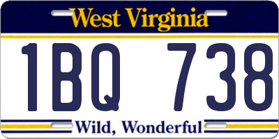 WV license plate 1BQ738