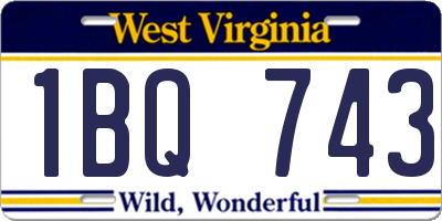 WV license plate 1BQ743