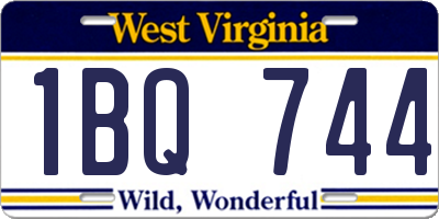 WV license plate 1BQ744