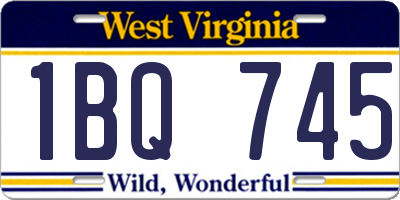 WV license plate 1BQ745