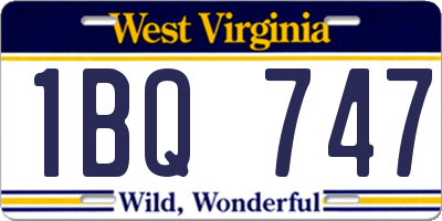 WV license plate 1BQ747