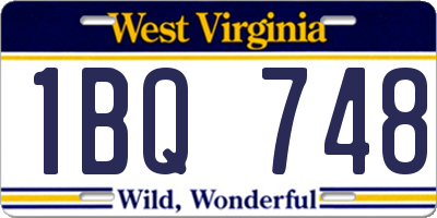 WV license plate 1BQ748