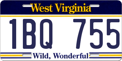 WV license plate 1BQ755