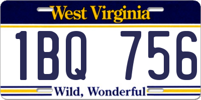 WV license plate 1BQ756