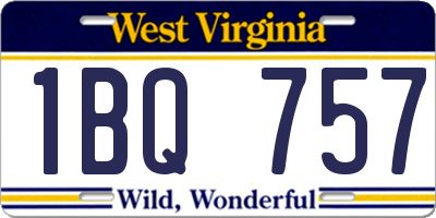 WV license plate 1BQ757
