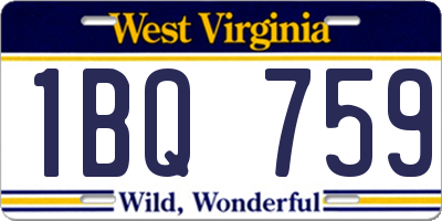 WV license plate 1BQ759