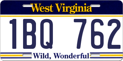 WV license plate 1BQ762