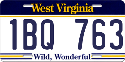 WV license plate 1BQ763
