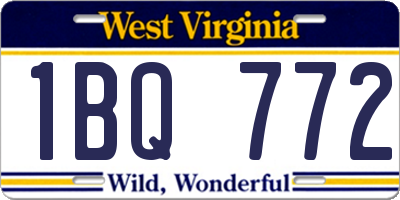 WV license plate 1BQ772
