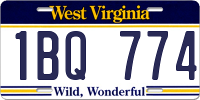 WV license plate 1BQ774