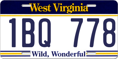 WV license plate 1BQ778