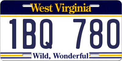 WV license plate 1BQ780