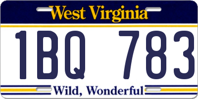 WV license plate 1BQ783