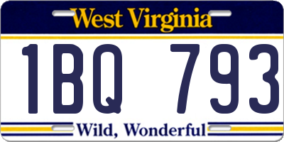 WV license plate 1BQ793