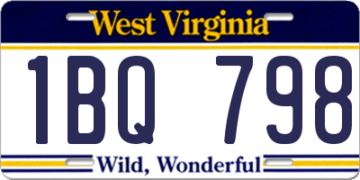 WV license plate 1BQ798