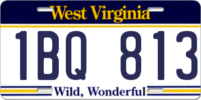 WV license plate 1BQ813