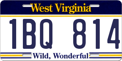 WV license plate 1BQ814