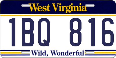 WV license plate 1BQ816