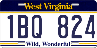 WV license plate 1BQ824
