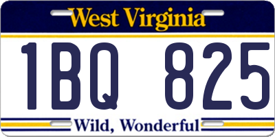 WV license plate 1BQ825
