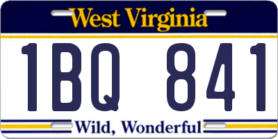 WV license plate 1BQ841