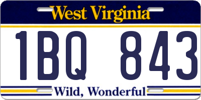 WV license plate 1BQ843