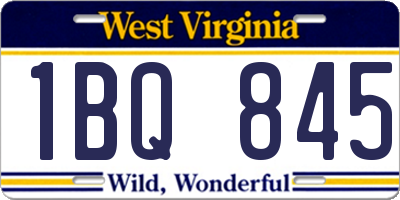 WV license plate 1BQ845