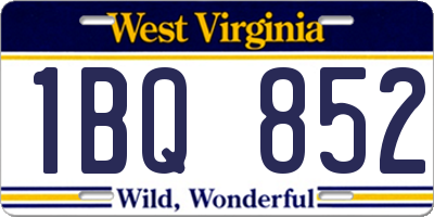 WV license plate 1BQ852