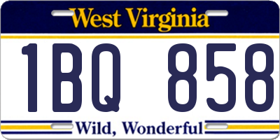 WV license plate 1BQ858