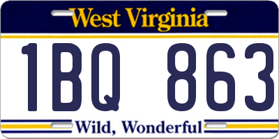 WV license plate 1BQ863