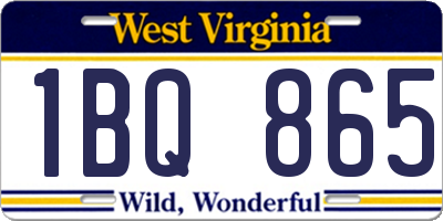 WV license plate 1BQ865