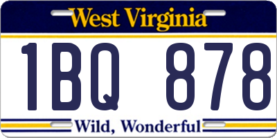 WV license plate 1BQ878
